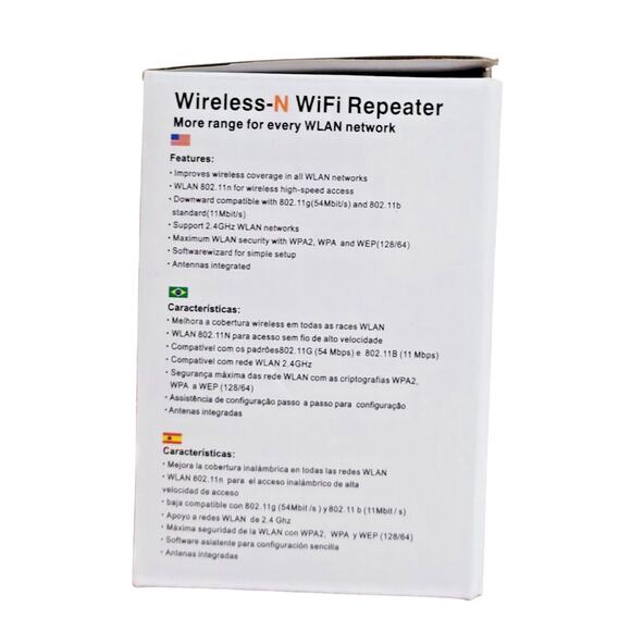 Universal WiFi Signal Booster 300Mbps Wireless-N 2.4GHz Internet Extender White - Picture 3 of 9